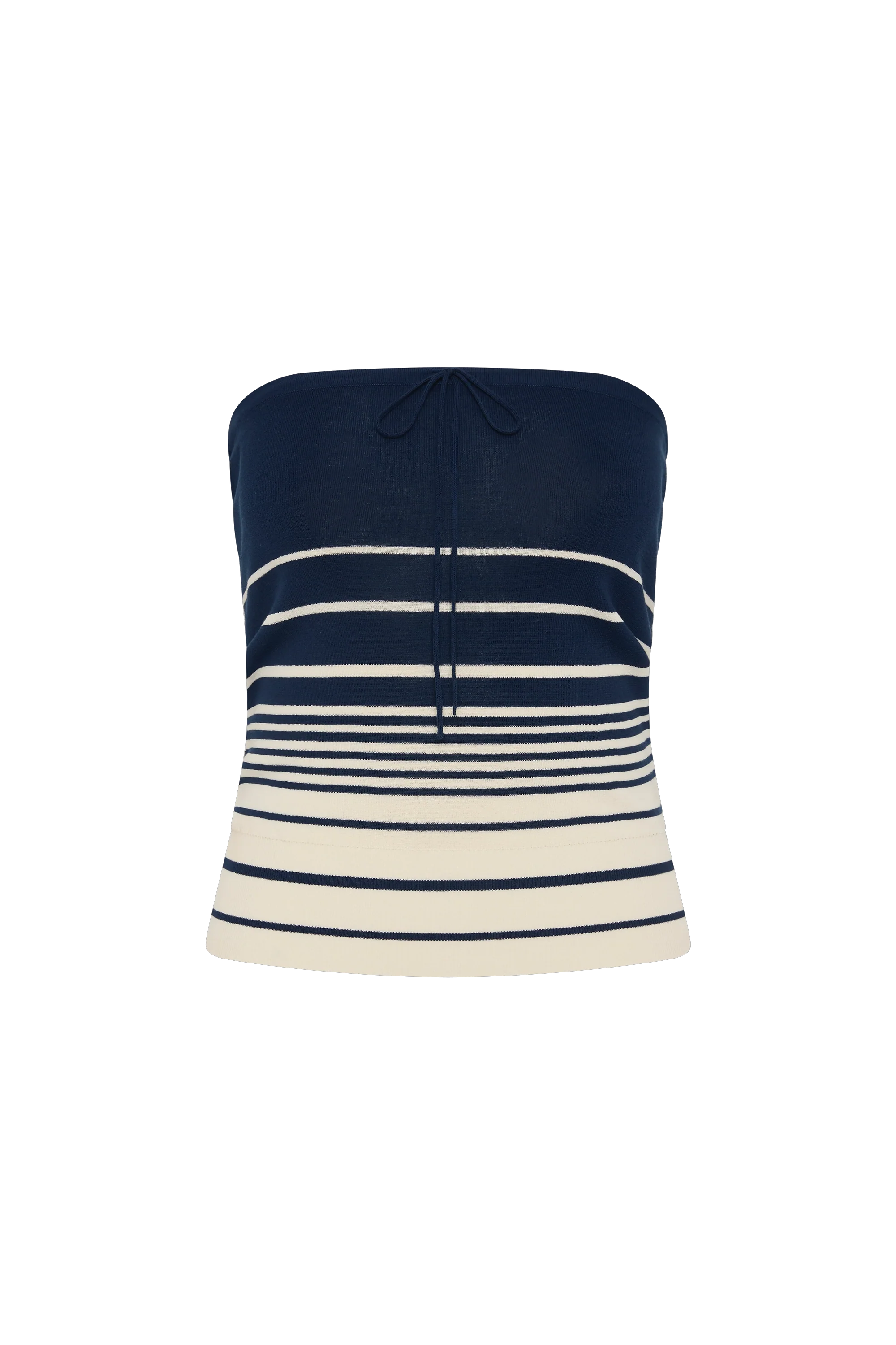 Arlette Strapless Top Navy Cream Stripe - Image 7