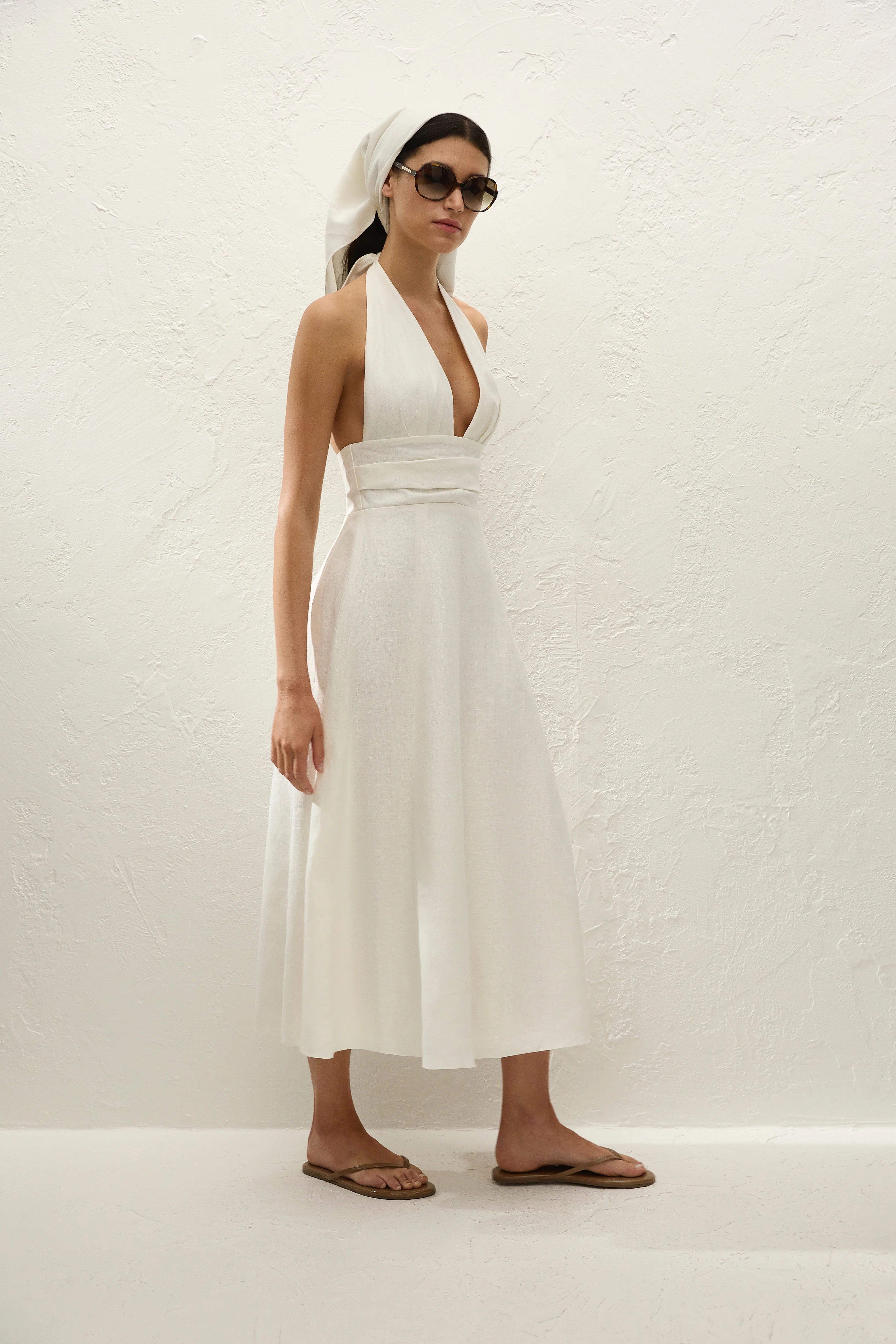 Bianca Midi Dress White - Image 3