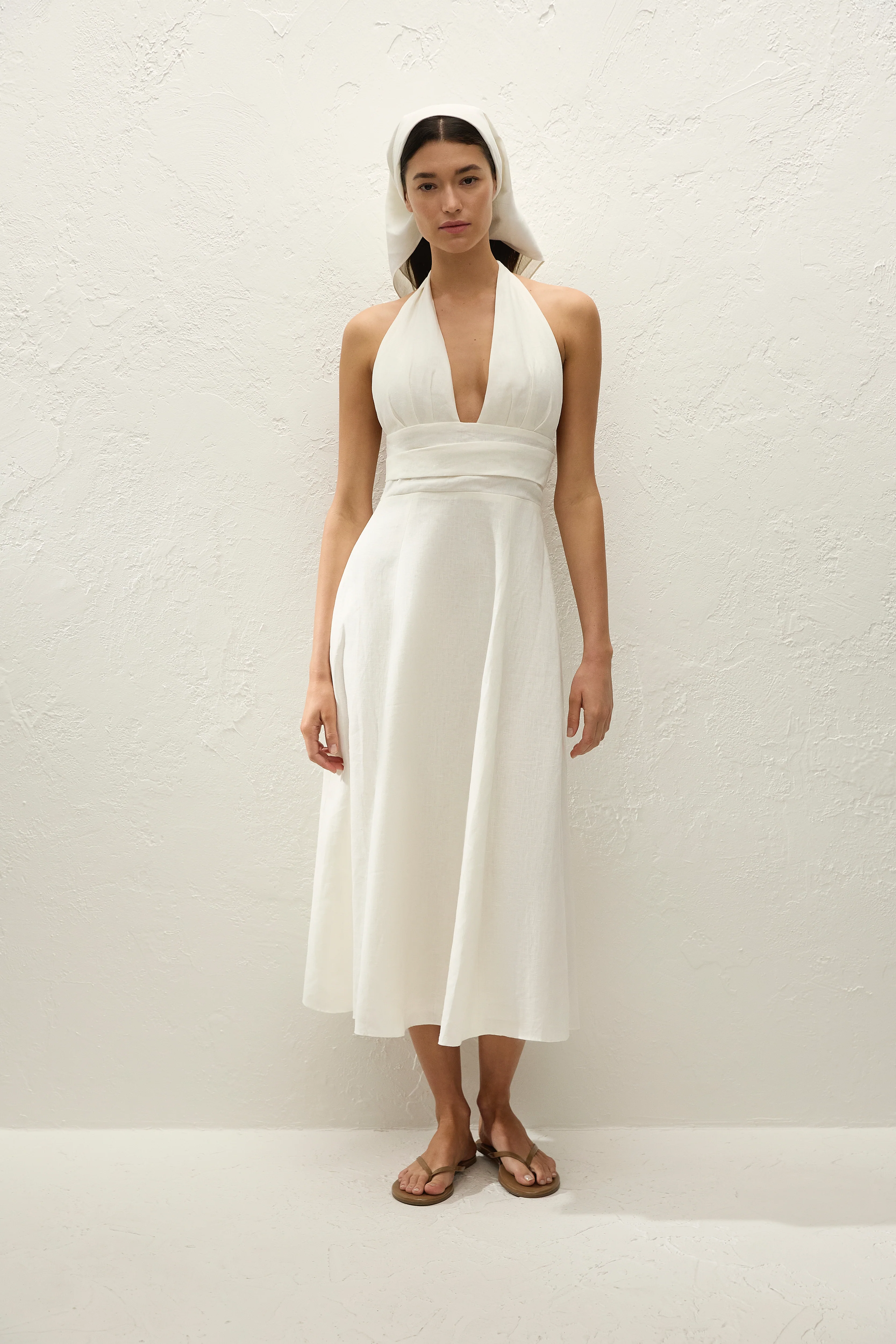 Bianca Midi Dress White - Image 4