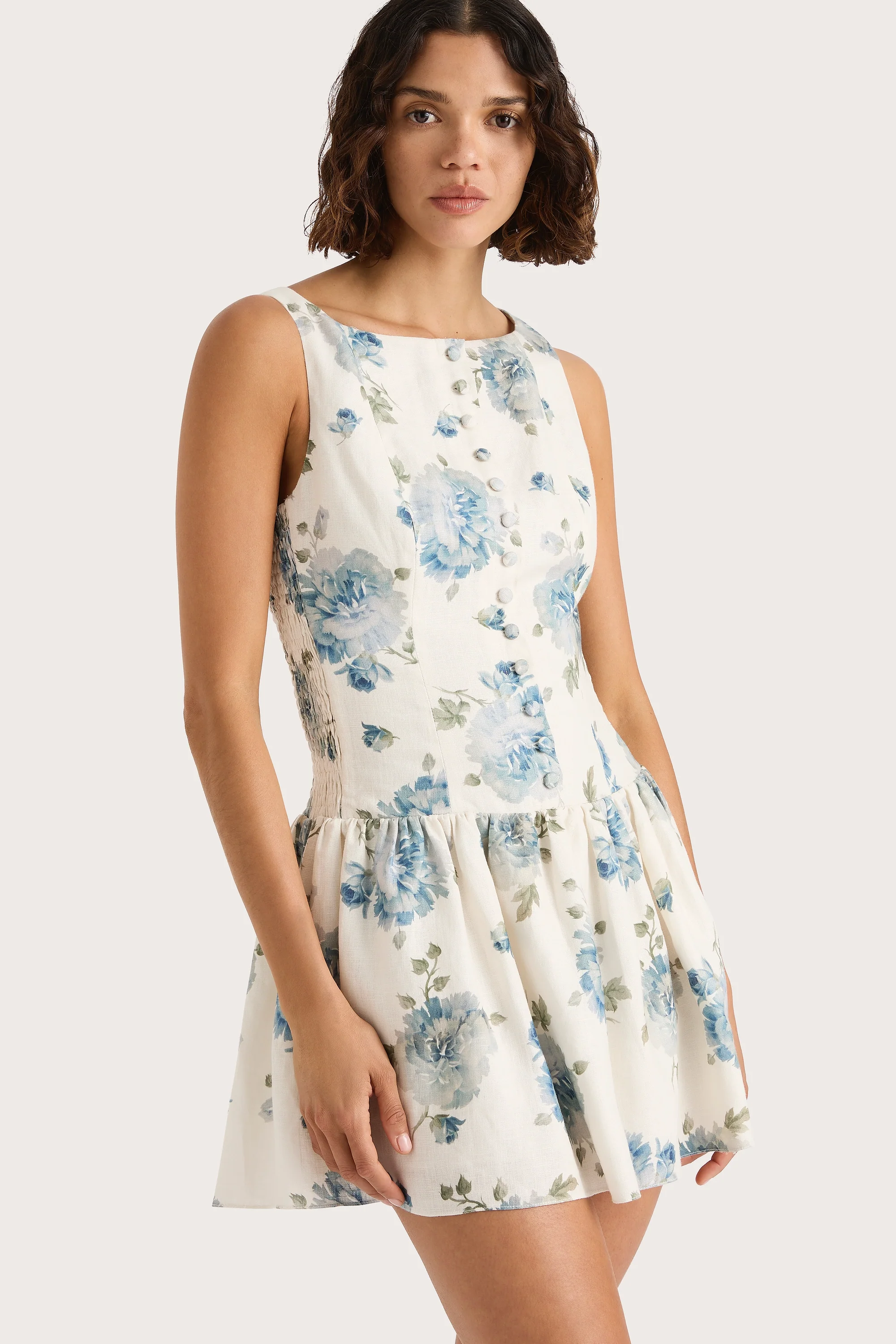 Blair Mini Dress Cecile Floral Pale Blue - Final Sale - Image 4