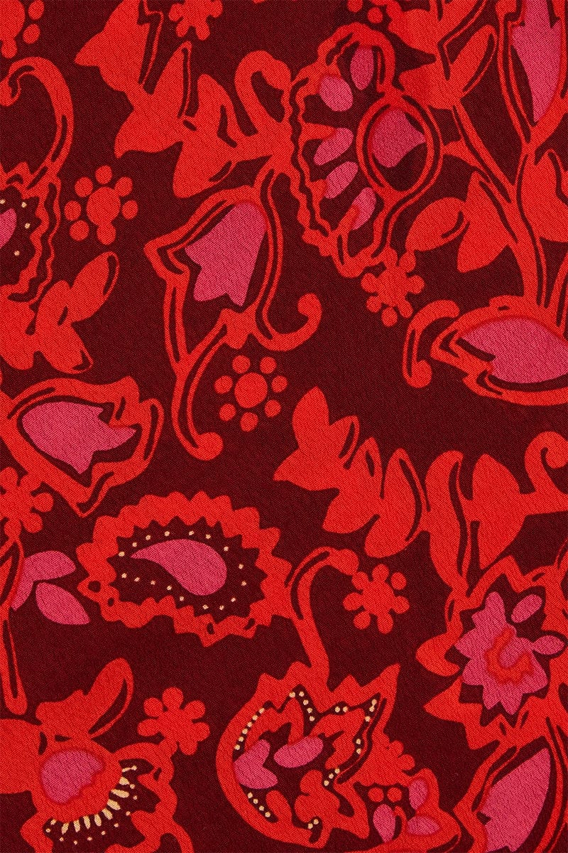 Celestina Mini Dress Selcetta Paisley Red - Final Sale - Image 5