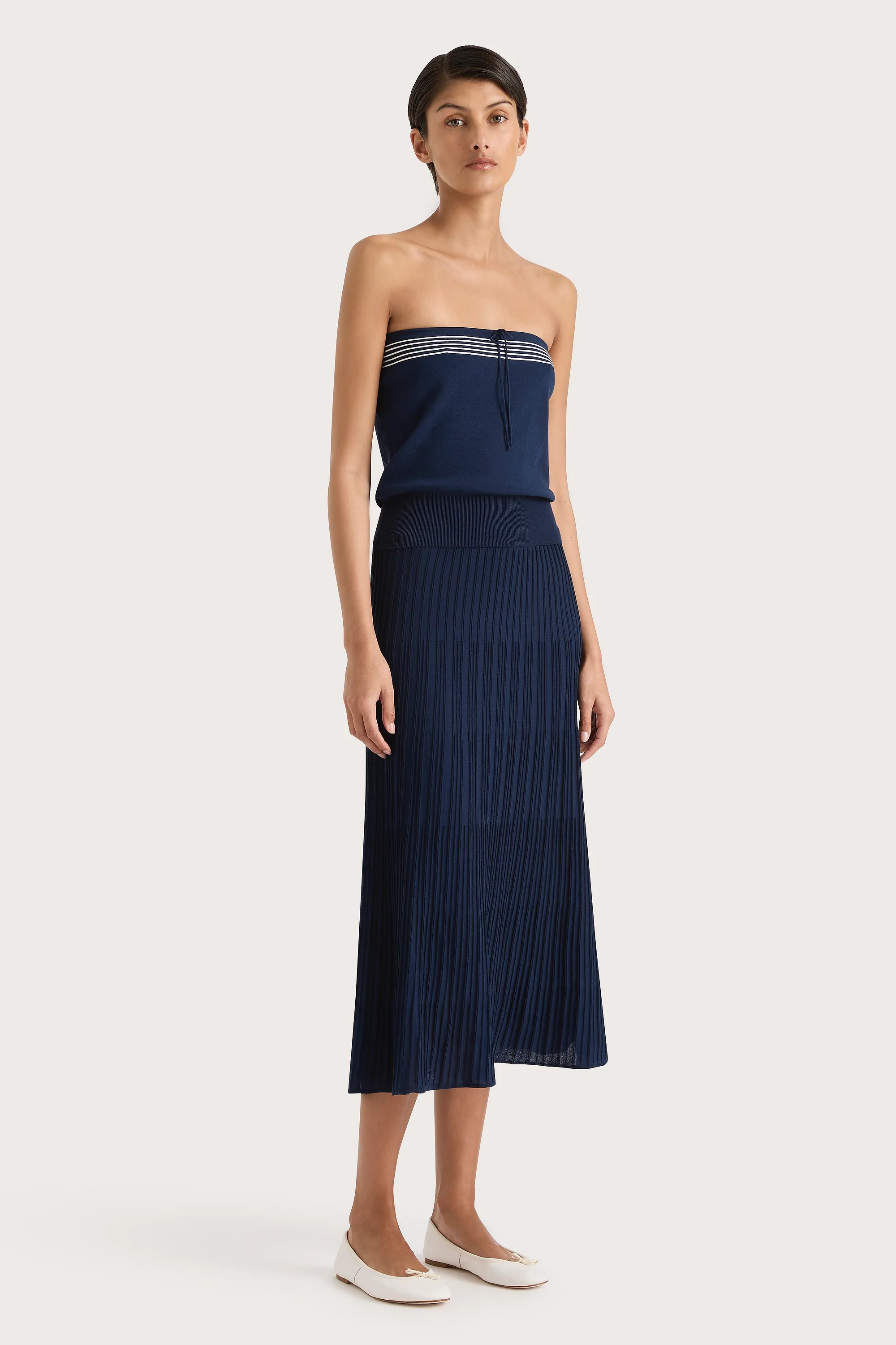 Citara Drawstring Midi Skirt Navy - Final Sale - Image 4
