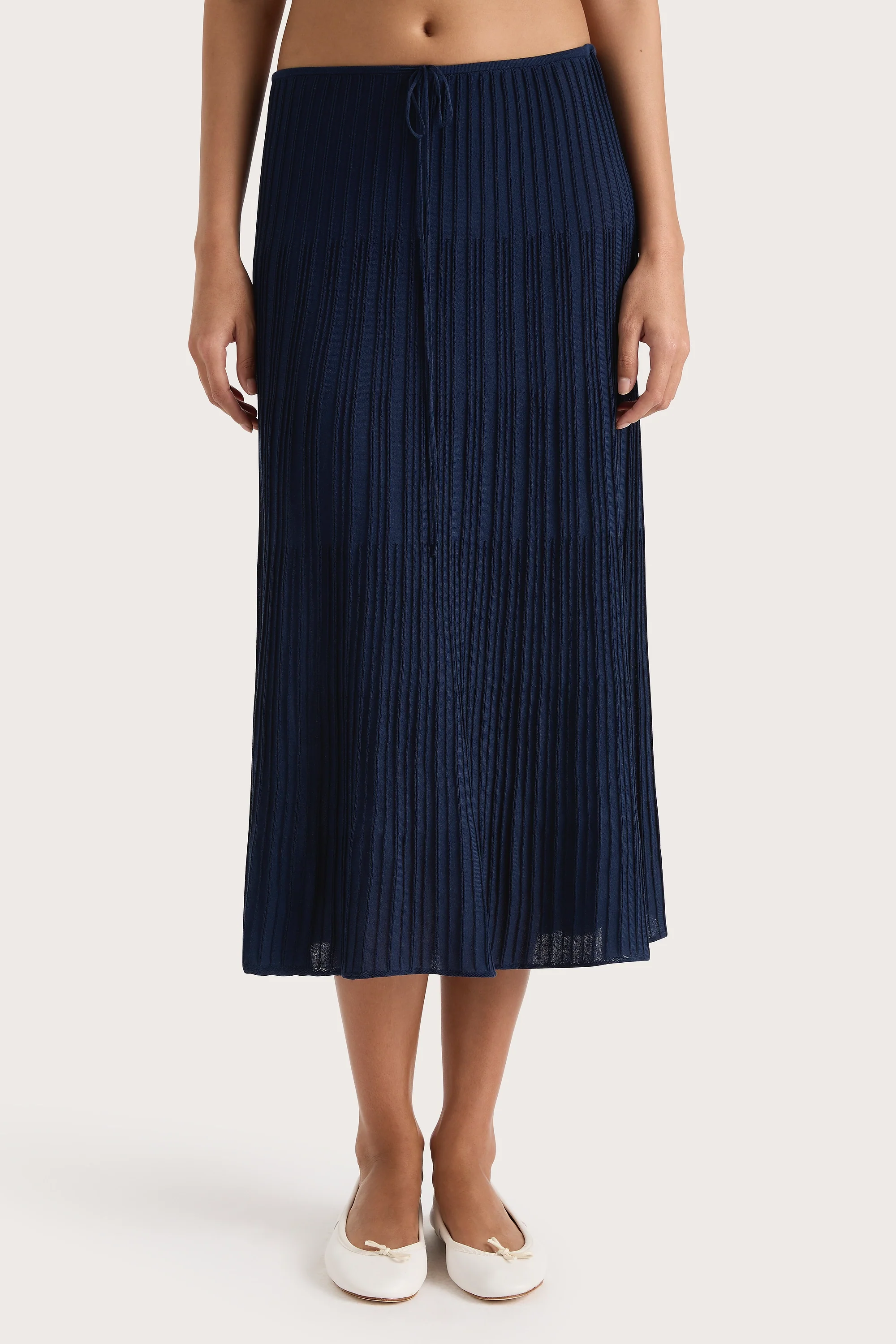 Citara Drawstring Midi Skirt Navy - Final Sale - Image 5
