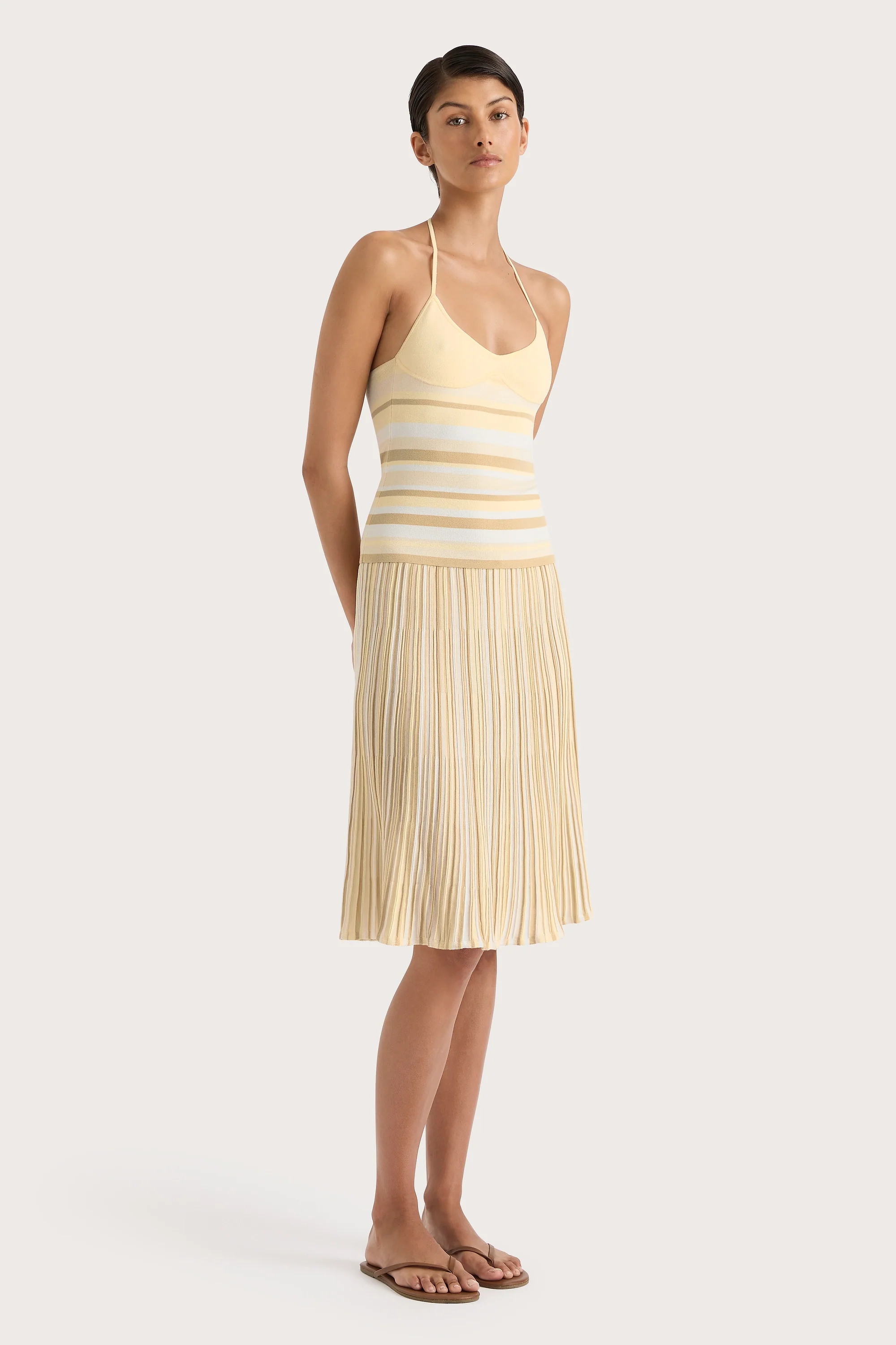Citara Drawstring Skirt Butter Stripe - Final Sale - Image 3