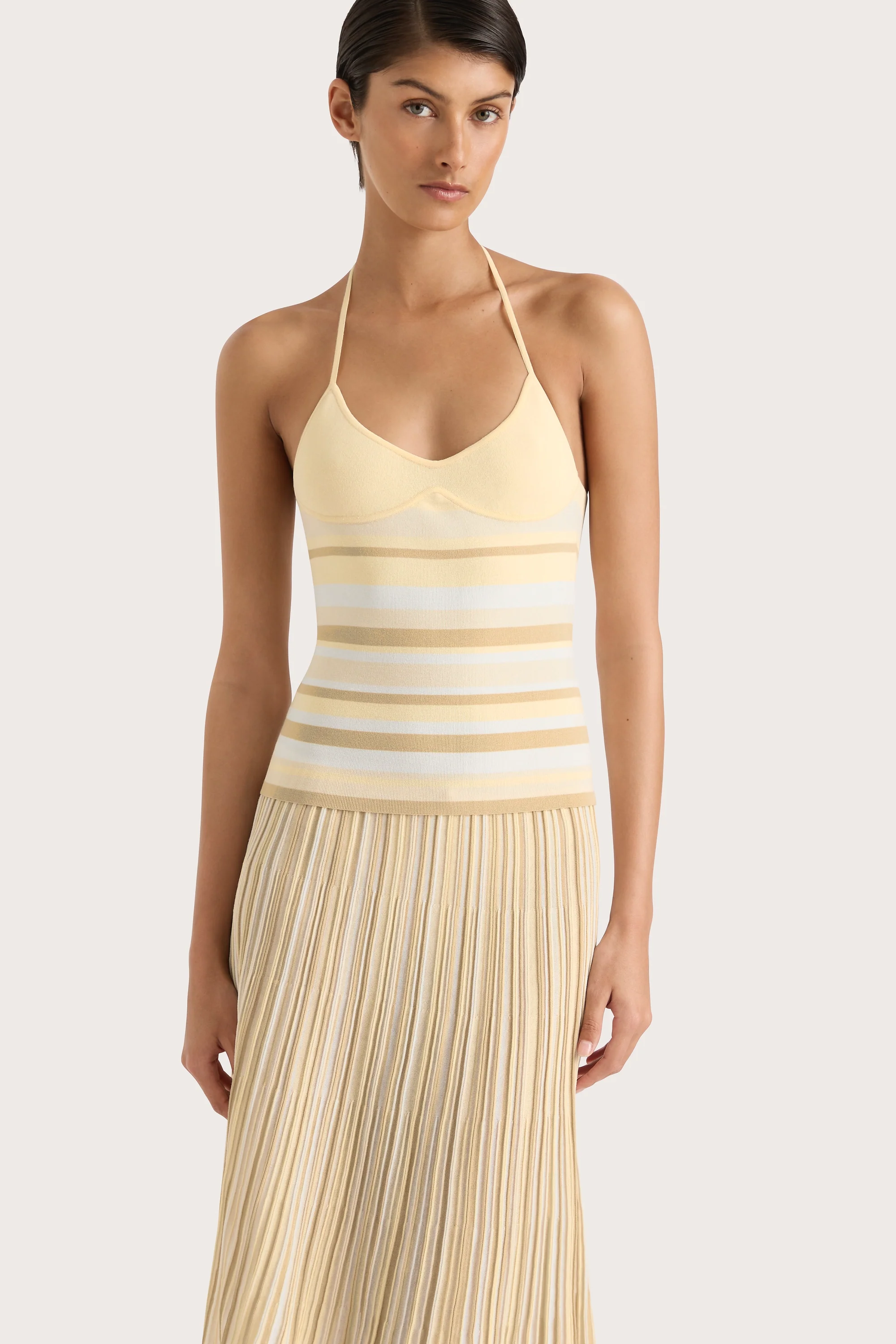 Citara Drawstring Skirt Butter Stripe - Final Sale - Image 6