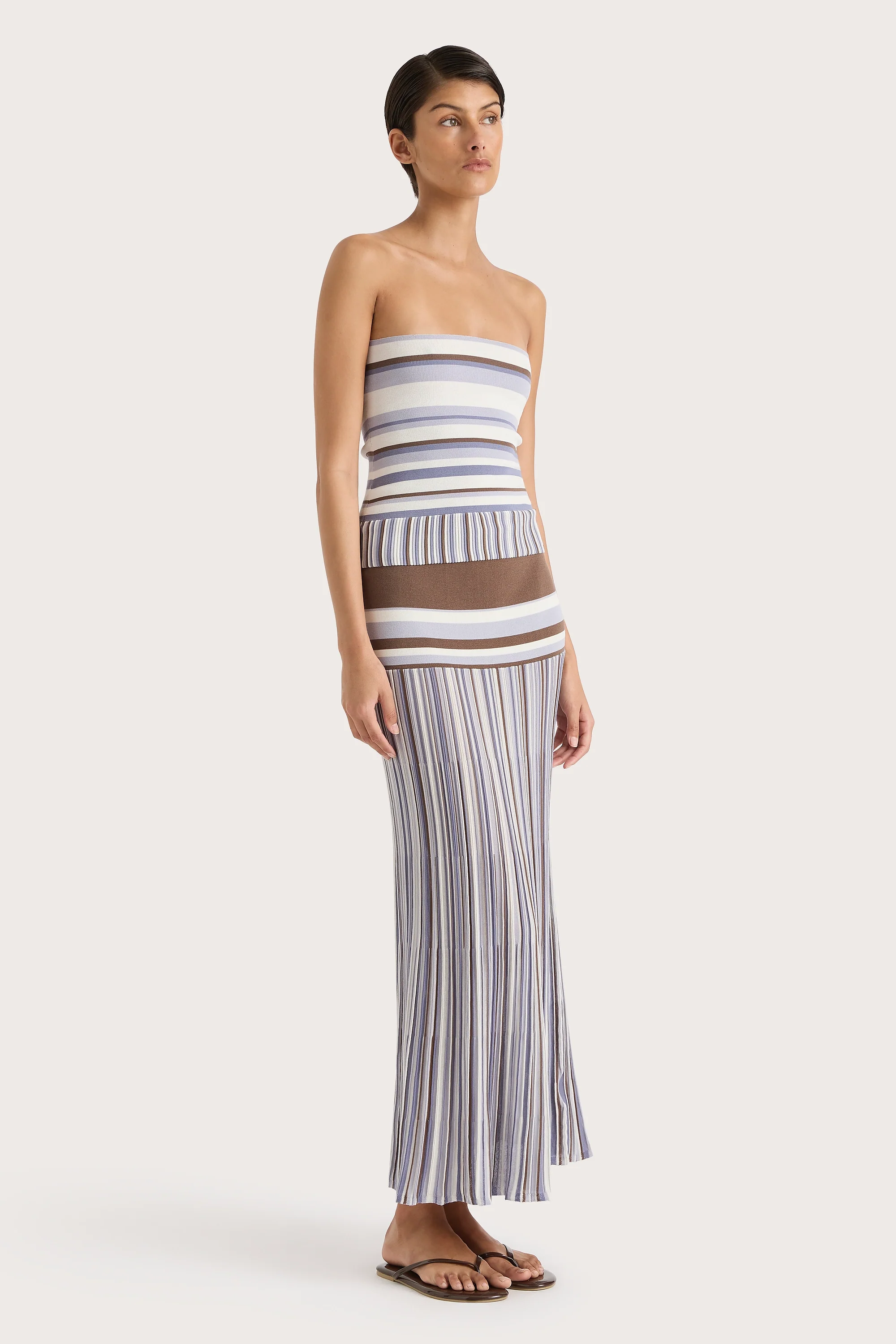 Citara Skirt Pale Blue Stripe - Final Sale - Image 4