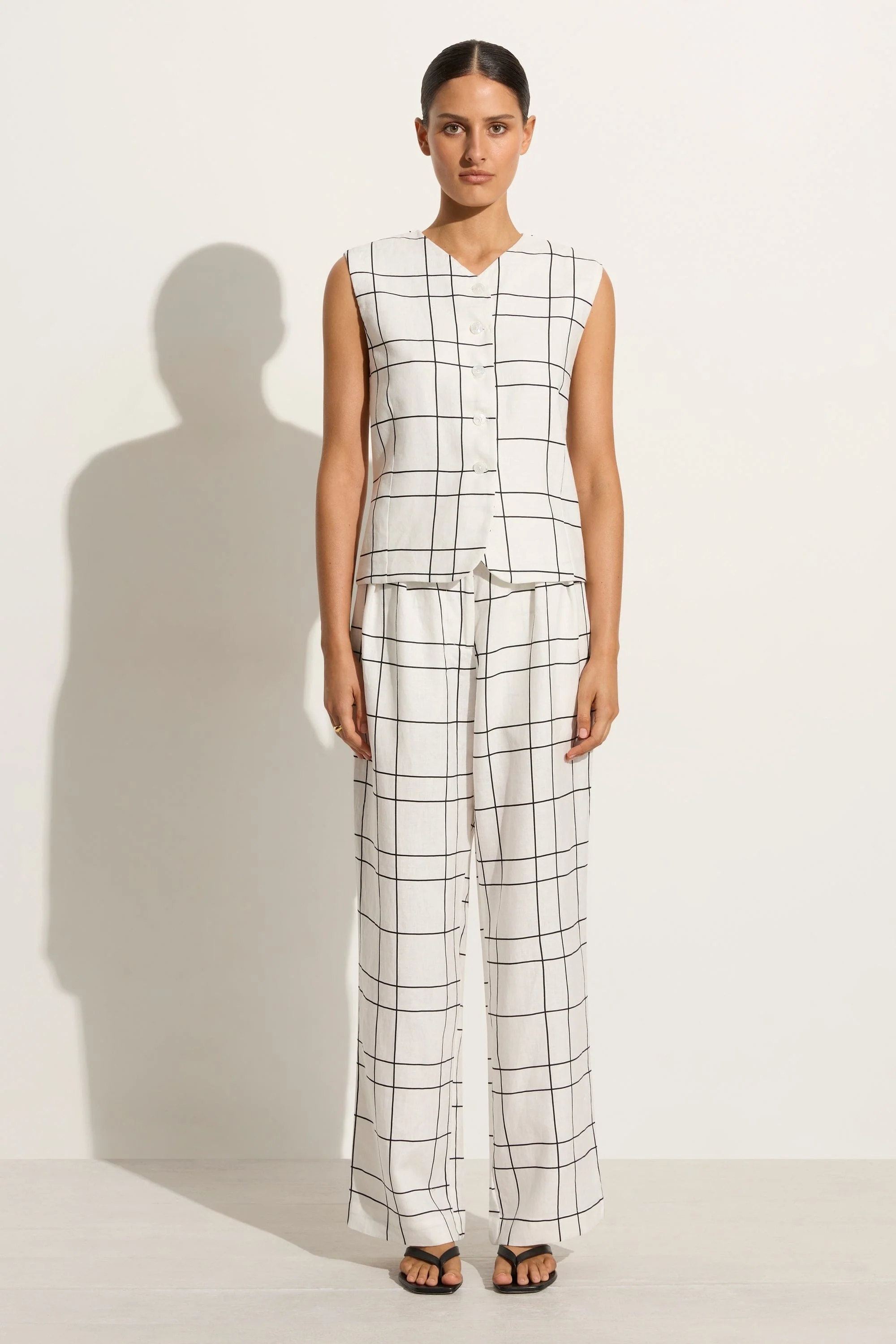 Duomo Pant Letizia Check White - Final Sale - Image 3