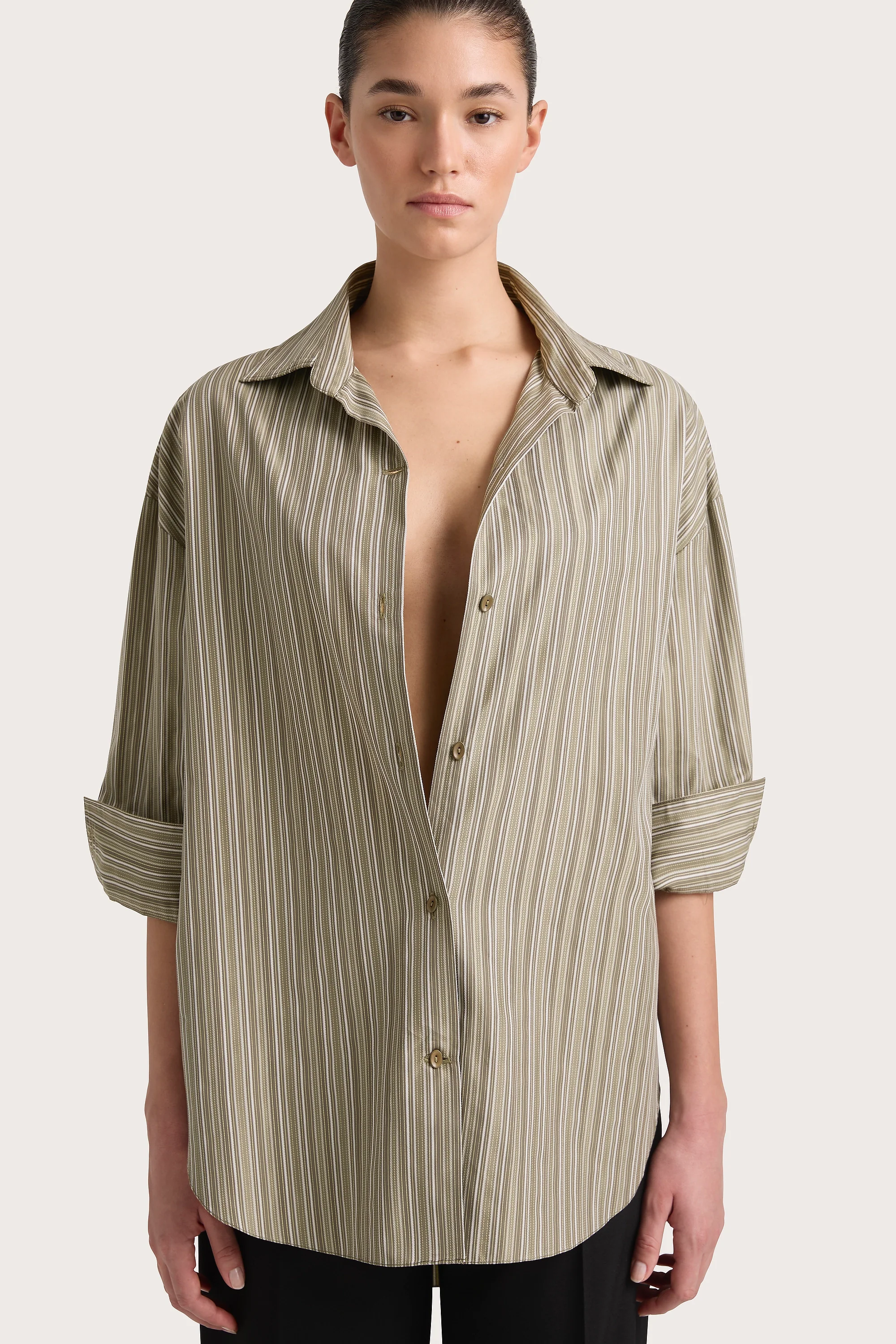 En Vau Shirt Khaki Stripe - Final Sale - Image 5