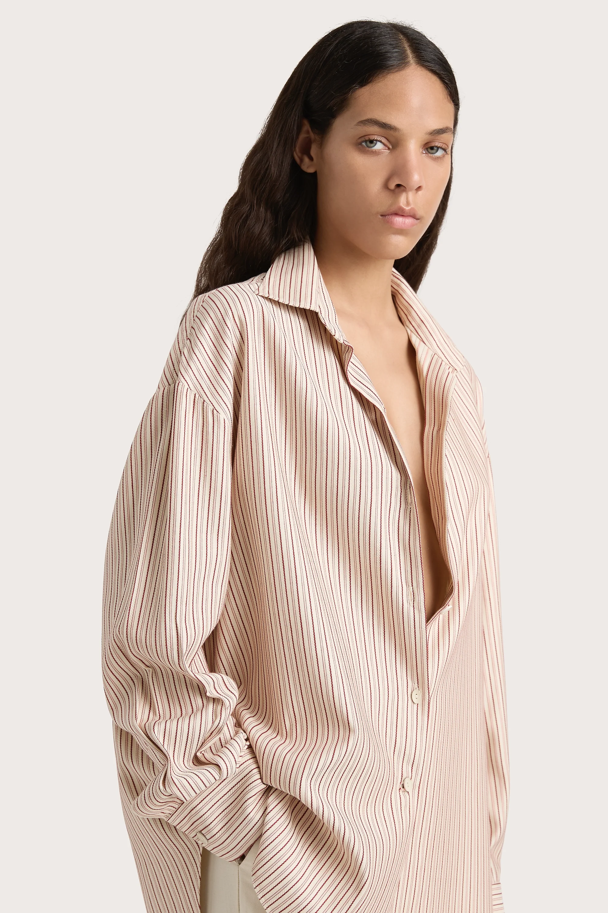 En Vau Shirt Pinstripe Garnet Blush - Final Sale - Image 3