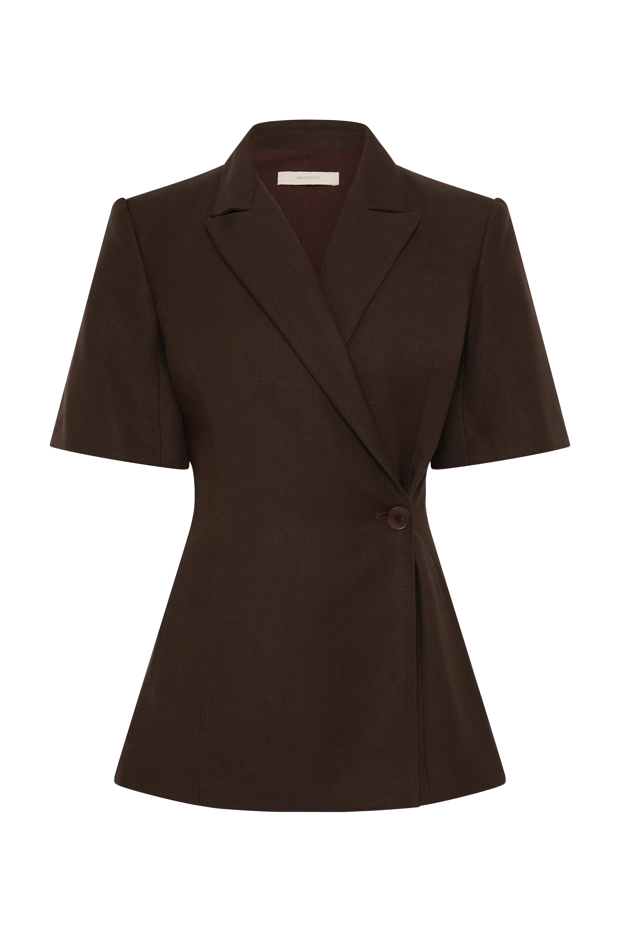 Enna Short Sleeve Blazer Chocolate - Final Sale - Image 7