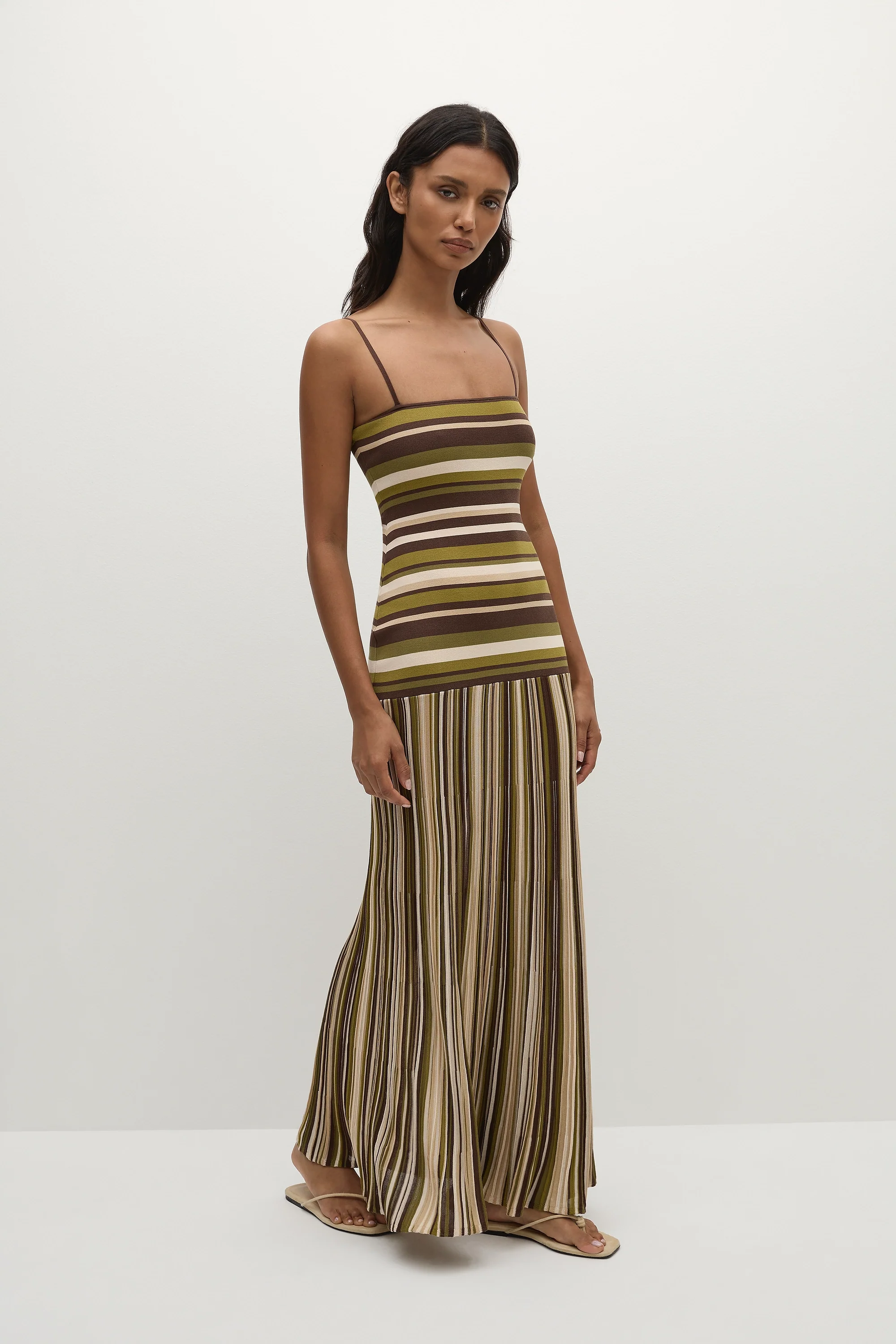 Essenia Knit Dress Espresso Pine Stripe - Image 4