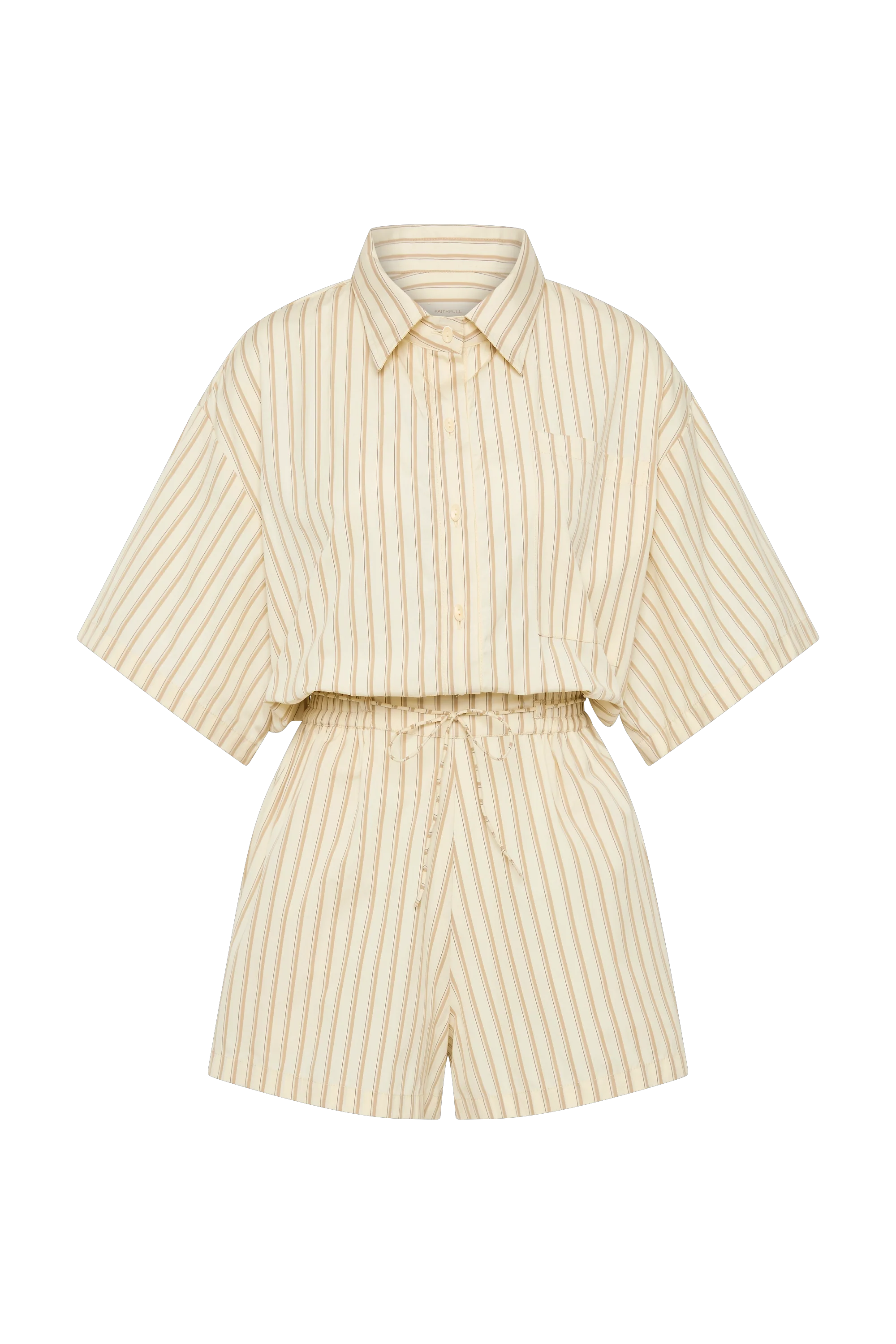 Faia Playsuit Shadow Stripe Butter - Final Sale - Image 7