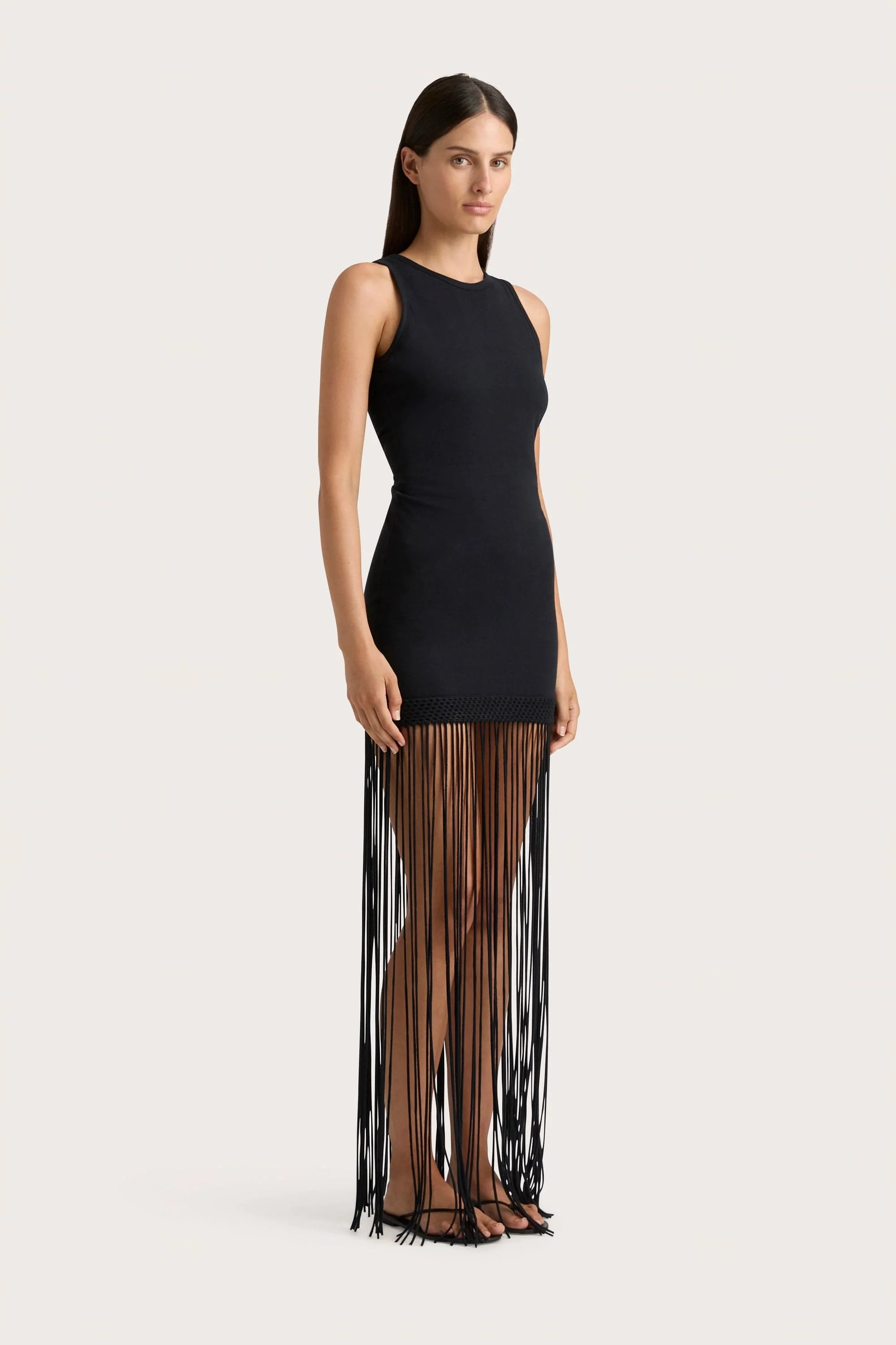 Maceio Fringed Dress Black - Final Sale - Image 4