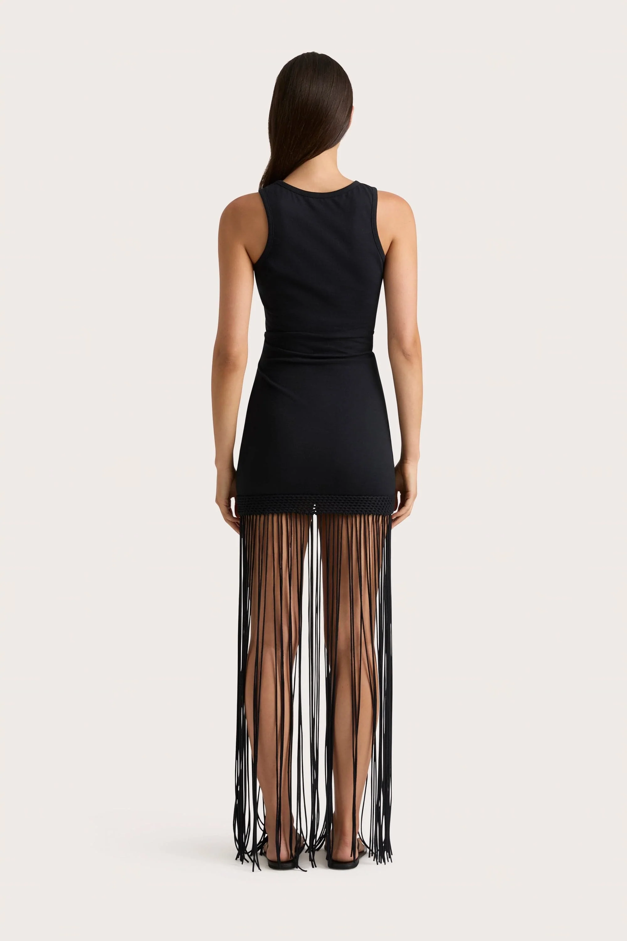 Maceio Fringed Dress Black - Final Sale - Image 5