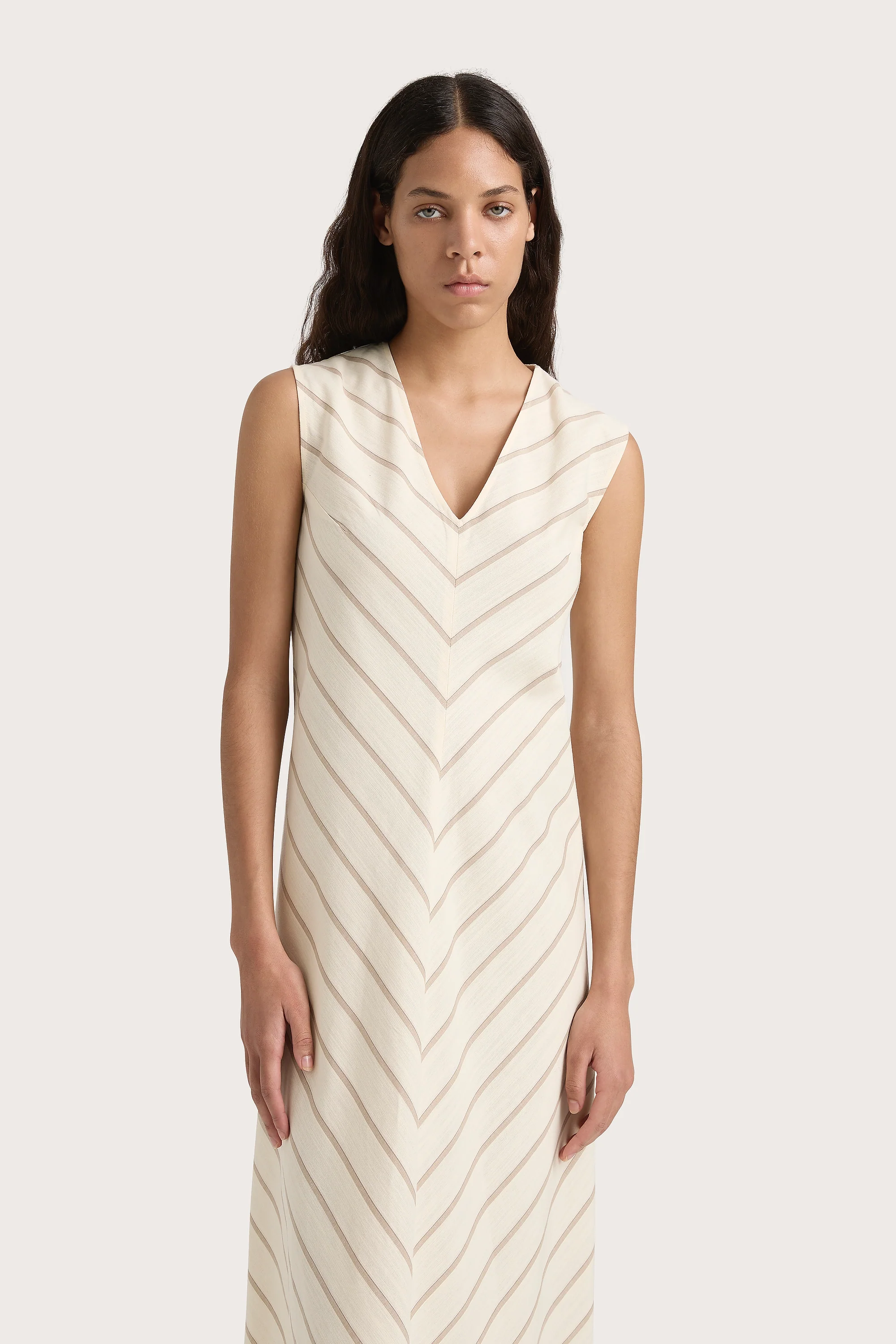 Marteret Stripe Midi Dress Shadow Stripe Butter - Final Sale - Image 4