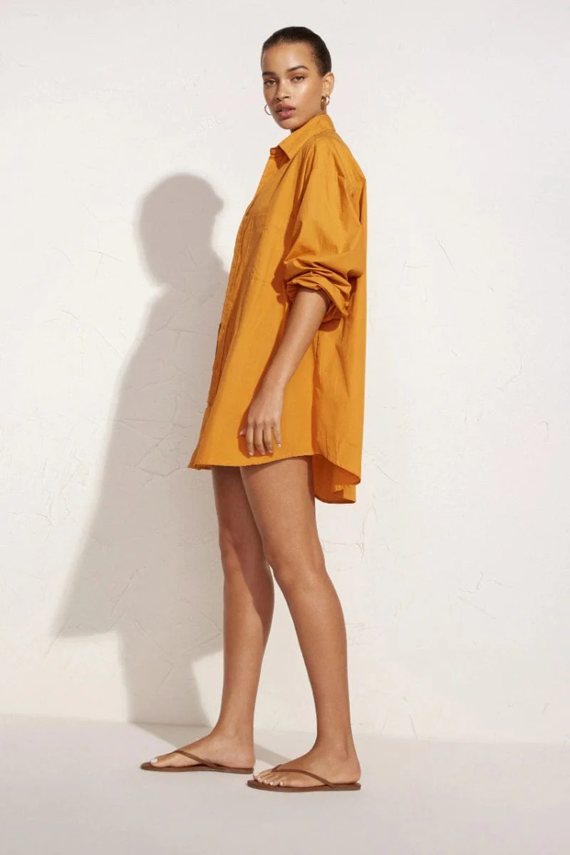 Pontia Shirt Dress Plain Orange - Final Sale - Image 3