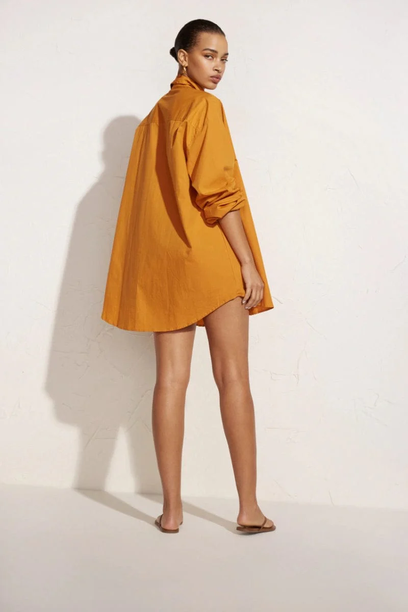 Pontia Shirt Dress Plain Orange - Final Sale - Image 4