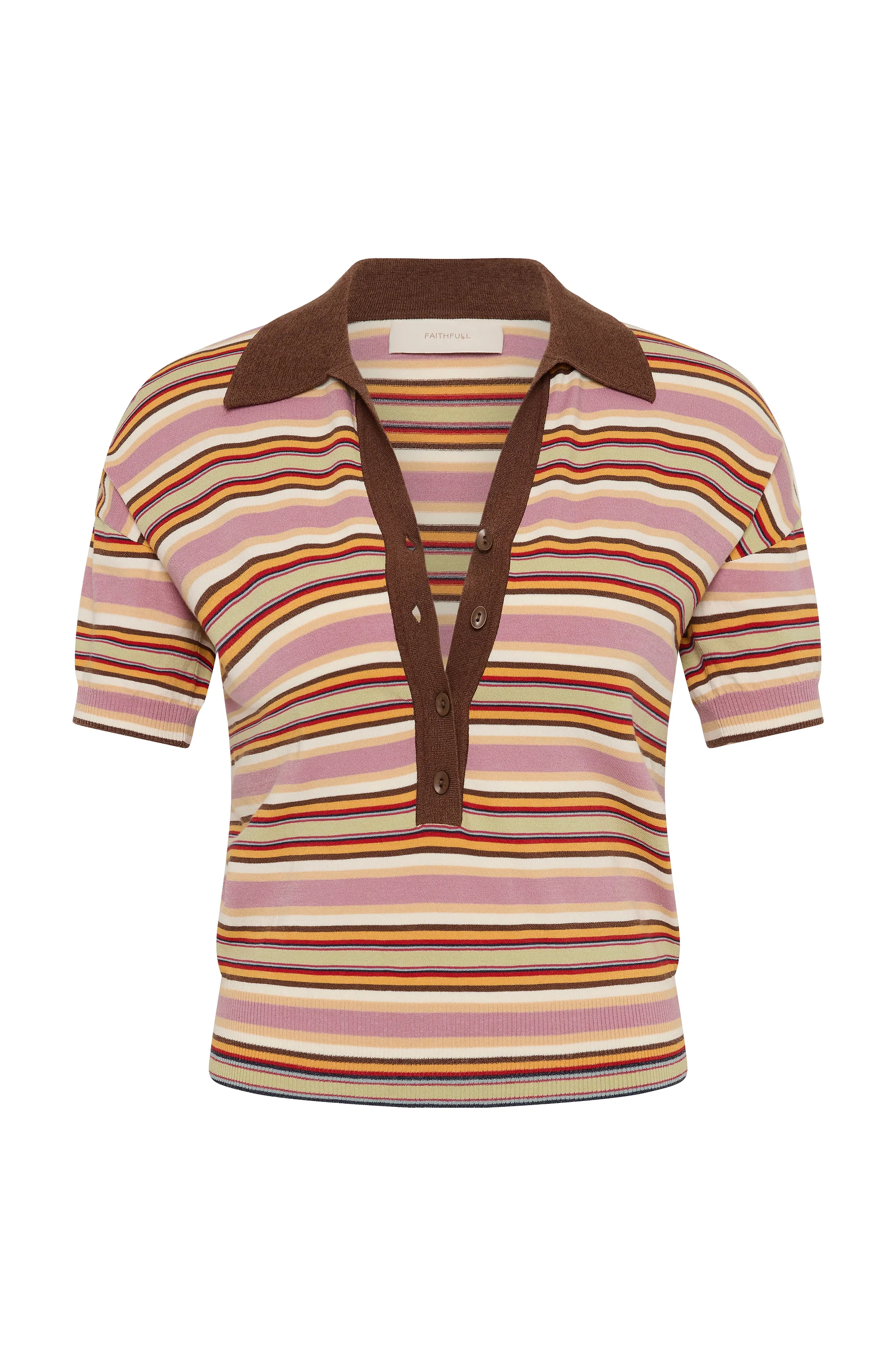 Sable Polo Shirt Luis Stripe Dusty Mauve - Image 10