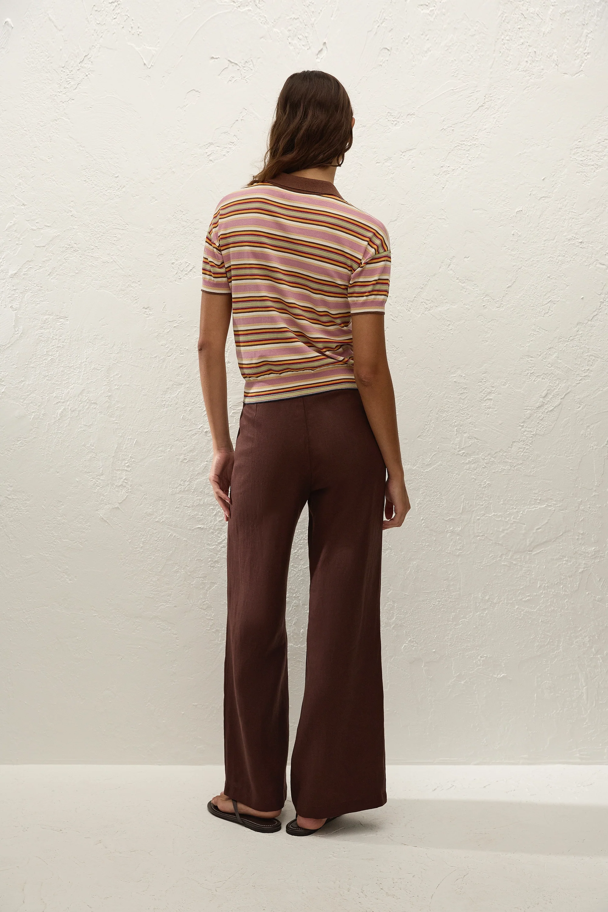 Sable Polo Shirt Luis Stripe Dusty Mauve - Image 4