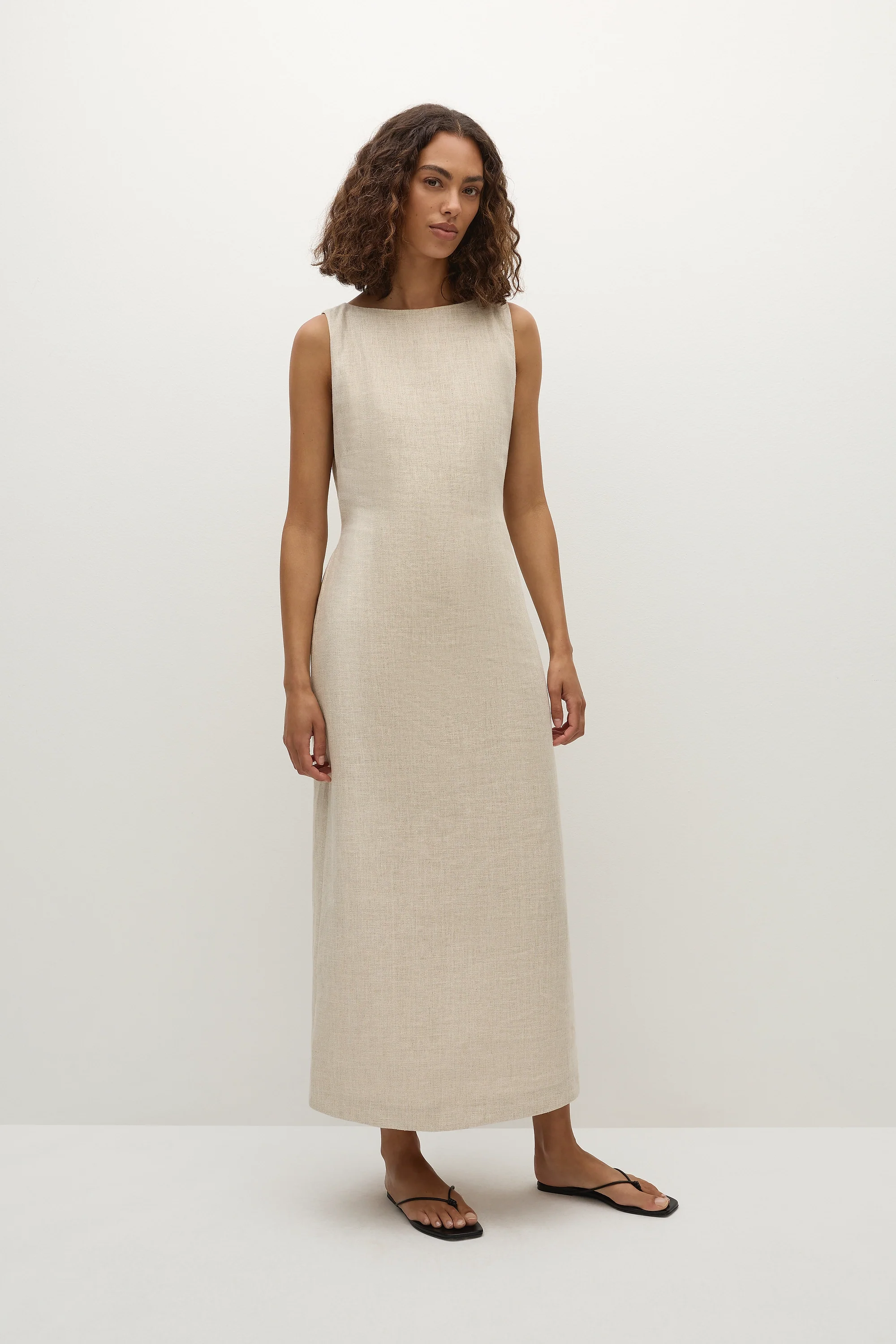 Taylor Midi Dress Natural - Image 3
