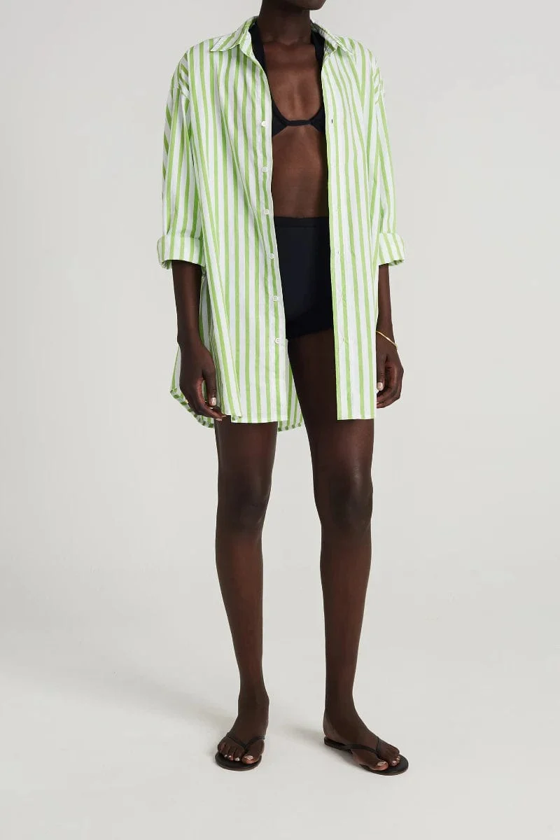 Vega Shirt Dress Martie Stripe Print Green - Final Sale - Image 3