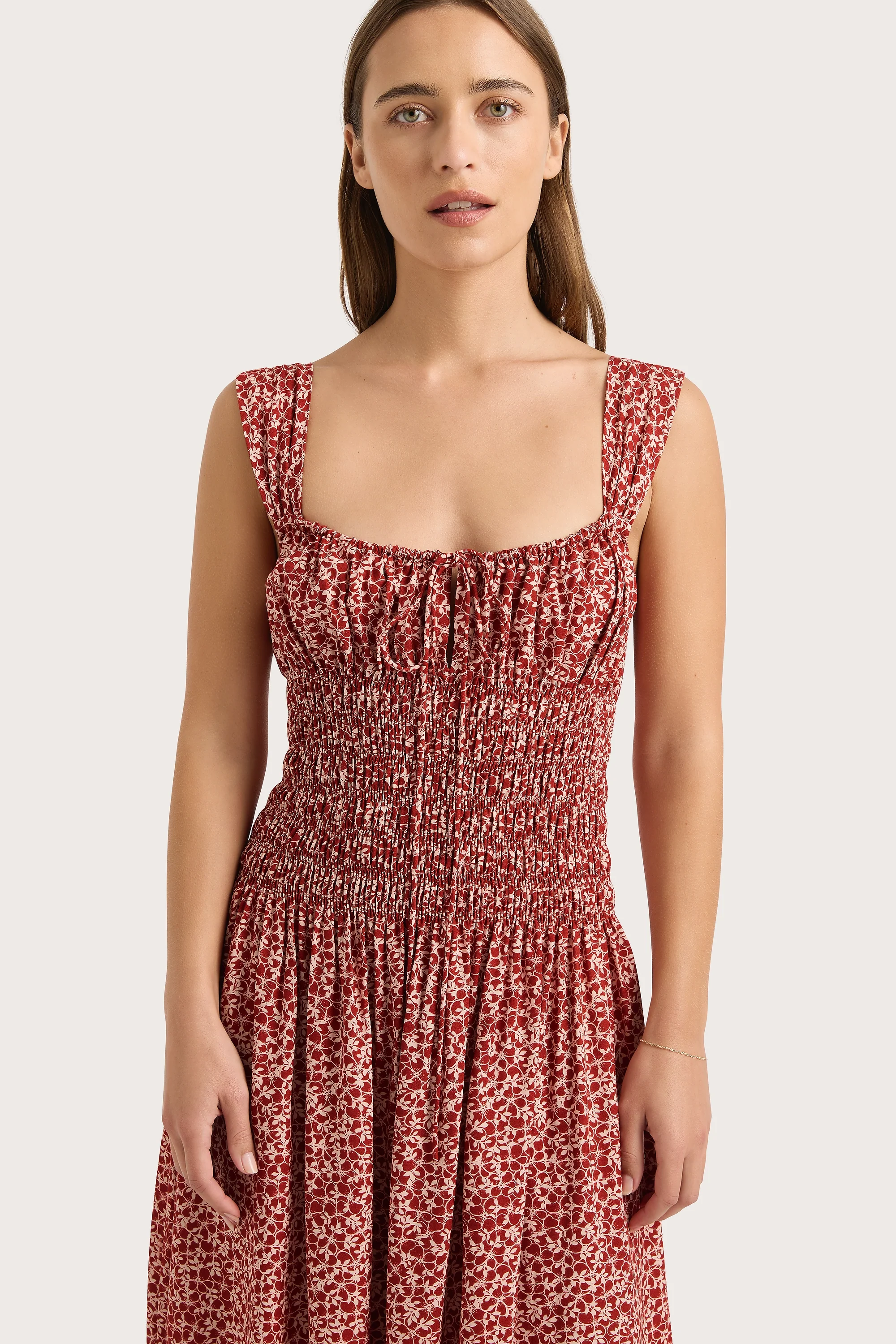 Yerres Midi Dress Peony Stamp Garnet - Final Sale - Image 7